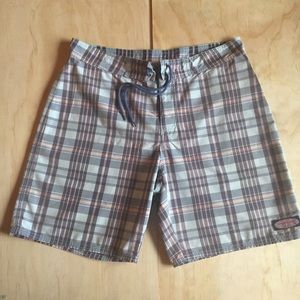 Vineyard Vines Blue & Pink Plaid Swim Trunks